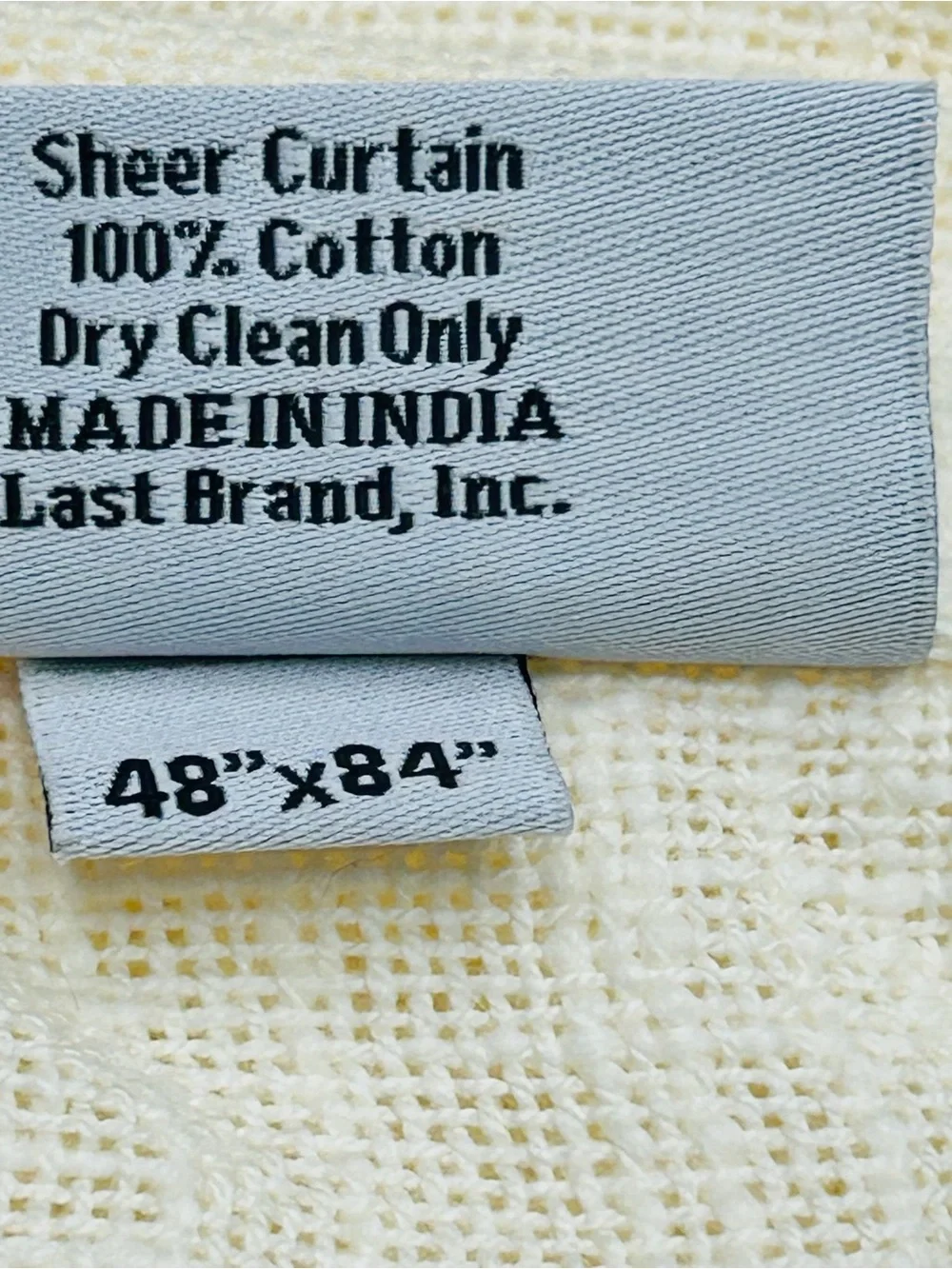 QUINCE Set Of 2 48x84 Cotton Sheer Curtains Ivory 9949